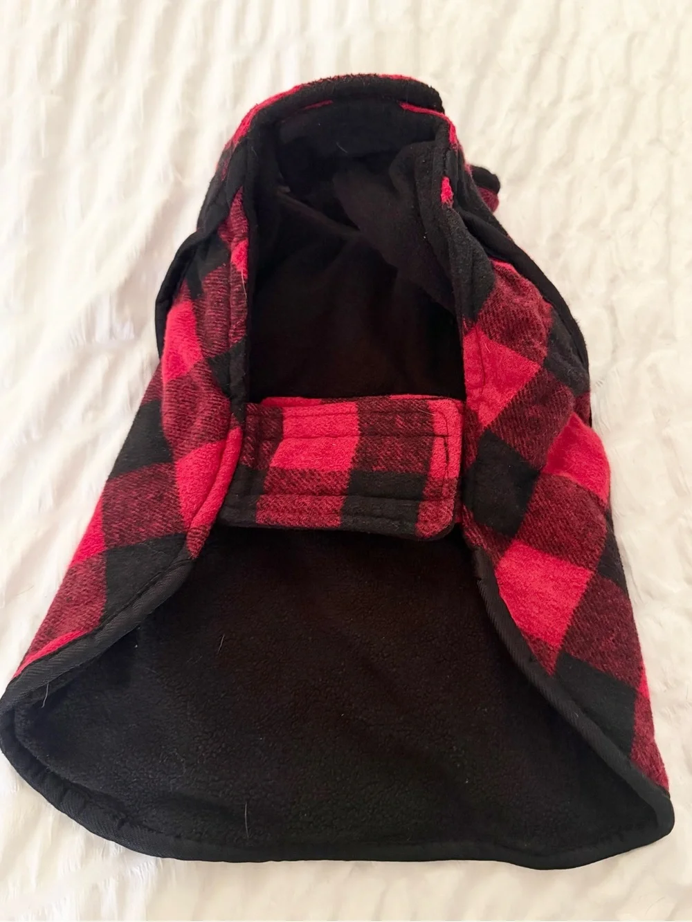5 for $25! Eddie Bauer Red & Black Buffalo Plaid Dog Fleece Vest